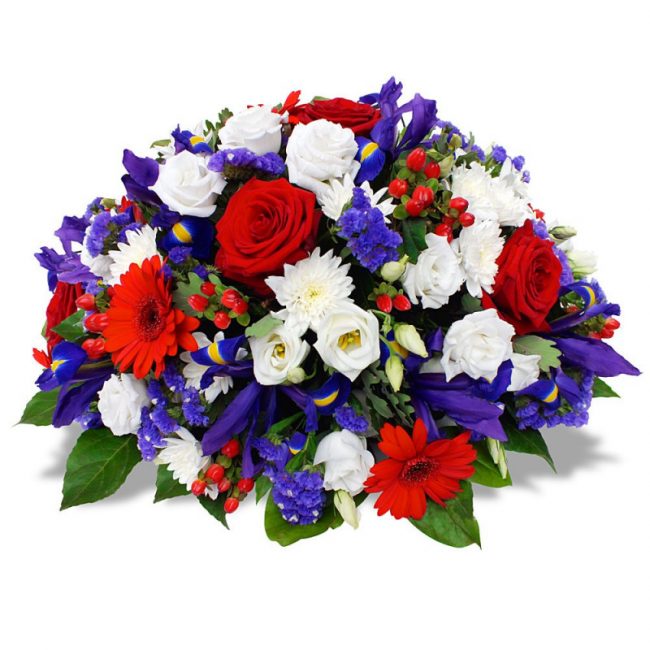 coussin-de-fleurs-deuil-tricolore